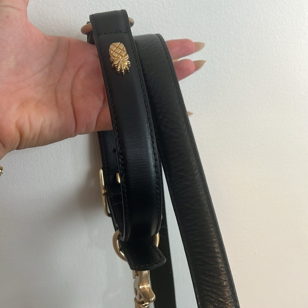 gorgeous genuine leather dog black leash and collar set